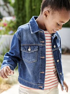Veste en jean personnalisable fille - vertbaudet enfant
