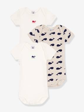 Lot 3 bodies manches courtes imprimé baleine - vertbaudet enfant Lot 3 bodies manches courtes imprimé baleine - vertbaudet enfant