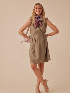 Robe courte grossesse en broderie anglaise manches volantées - vertbaudet enfant Robe courte grossesse en broderie anglaise manches volantées - vertbaudet enfant