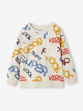 Tee-shirt garçon effet sweat imprimé - vertbaudet enfant Garçon-T-shirt, polo, sous-pull-Tee-shirt garçon effet sweat imprimé
