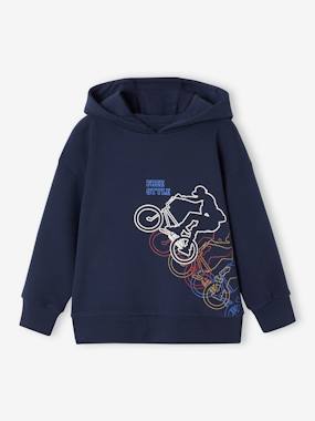 Hoodie for Boys, BMX Motif - vertbaudet enfant Boys-Cardigans, Jumpers & Sweatshirts-Hoodie for Boys, BMX Motif
