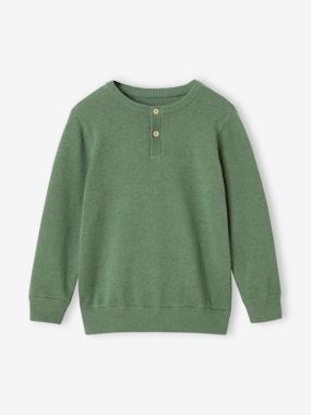 Top with Grandad-Style Neckline, for Boys - vertbaudet enfant Boys-Cardigans, Jumpers & Sweatshirts-Top with Grandad-Style Neckline, for Boys