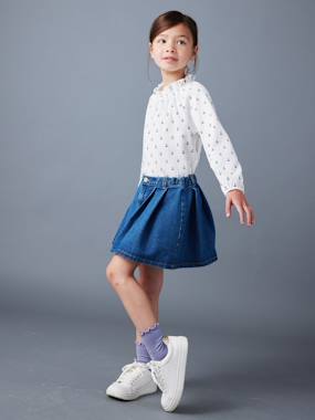 Jupe fille en jean plissée - vertbaudet enfant Fille-Jupe fille en jean plissée