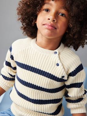 Striped Top for Boys - vertbaudet enfant Boys-Cardigans, Jumpers & Sweatshirts-Striped Top for Boys