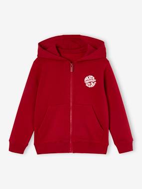 Basics Zipped Jacket with Hood for Boys - vertbaudet enfant Boys-Cardigans, Jumpers & Sweatshirts-Basics Zipped Jacket with Hood for Boys
