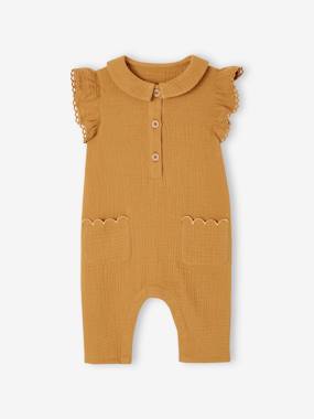 Cotton Gauze Jumpsuit for Babies - vertbaudet enfant -Cotton Gauze Jumpsuit for Babies
