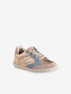 Lace-Up Trainers with Zip, in Soft Leather, for Babies, Designed for First Steps - vertbaudet enfant -Lace-Up Trainers with Zip, in Soft Leather, for Babies, Designed for First Steps