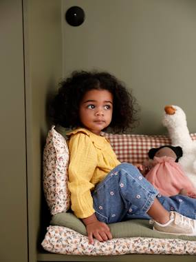 Embroidered Mom Jeans for Babies - vertbaudet enfant Baby-Embroidered Mom Jeans for Babies