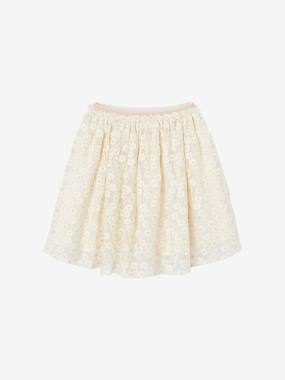 Jupe cérémonie brodée fleurs irisées - vertbaudet enfant Fille-Jupe cérémonie brodée fleurs irisées