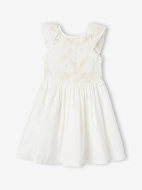 Robe de cérémonie brodée fleurs irisées fille - vertbaudet enfant Fille-Robe de cérémonie brodée fleurs irisées fille