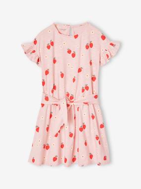 Robe à volants motifs fraises fille - vertbaudet enfant Fille-Robe à volants motifs fraises fille