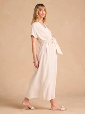Robe chemise longue en lin mélangé grossesse et allaitement - vertbaudet enfant Robe chemise longue en lin mélangé grossesse et allaitement - vertbaudet enfant