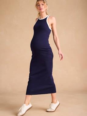 Robe longue grossesse et allaitement en fines côtes - vertbaudet enfant Robe longue grossesse et allaitement en fines côtes - vertbaudet enfant