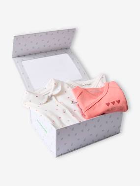 Coffret naissance 1 pyjama + 2 bodies petits coeurs personnalisables - vertbaudet enfant