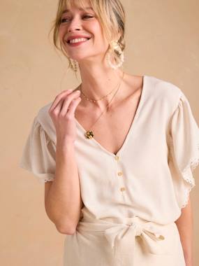 Linen Blouse for Maternity & Nursing by ENVIE DE FRAISE - vertbaudet enfant -Linen Blouse for Maternity & Nursing by ENVIE DE FRAISE