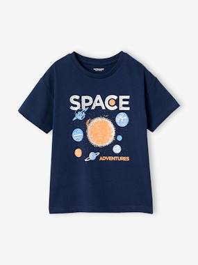 Boys' sparkly space print T-shirt - vertbaudet enfant Boys-Boys' sparkly space print T-shirt
