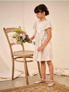 Robe de fête lamée effet plissé fille manches papillon - vertbaudet enfant Fille-Robe de fête lamée effet plissé fille manches papillon