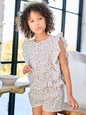 Ensemble blouse + short cérémonie fille - vertbaudet enfant