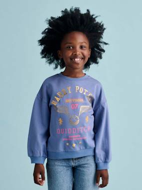 HARRY POTTER® Golden Snitch Sweatshirt with Glittery Details, for Girls - vertbaudet enfant Girls-HARRY POTTER® Golden Snitch Sweatshirt with Glittery Details, for Girls