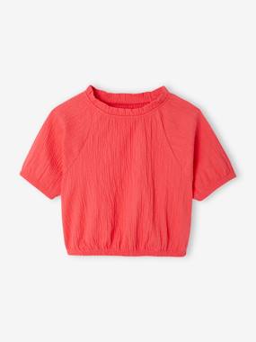 Tee-shirt blouse forme crop fille - vertbaudet enfant -Tee-shirt blouse forme crop fille
