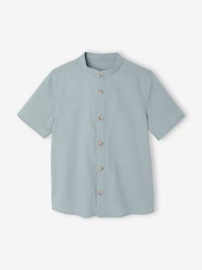 Chemise en lin col Mao garçon - vertbaudet enfant