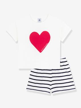 Pyjama short enfant imprimé coeur - vertbaudet enfant