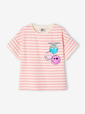Smiley® World Striped T-Shirt - vertbaudet enfant -Smiley® World Striped T-Shirt