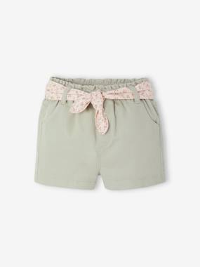 Paperbag Shorts with Belt for Babies - vertbaudet enfant -Paperbag Shorts with Belt for Babies