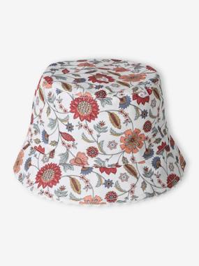 Floral Print Bucket Hat for Girls - vertbaudet enfant Girls-Floral Print Bucket Hat for Girls