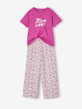T-shirt and wide-leg trousers set for girls - vertbaudet enfant -T-shirt and wide-leg trousers set for girls