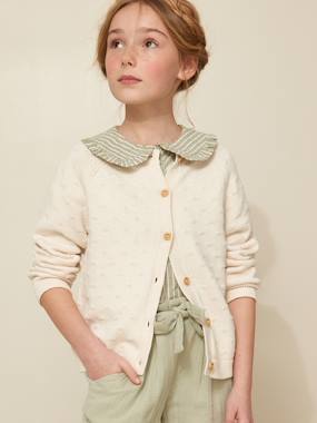 Girl's fancy stitch cardigan CYRILLUS - vertbaudet enfant -Girl's fancy stitch cardigan CYRILLUS
