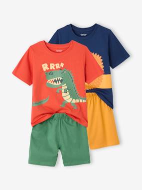 Pack of 2 Animals Pyjamas for Boys - vertbaudet enfant Boys-Pack of 2 Animals Pyjamas for Boys