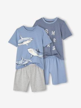 Pack of 2 "Shark" Pyjamas for Boys - vertbaudet enfant Boys-Pack of 2 "Shark" Pyjamas for Boys