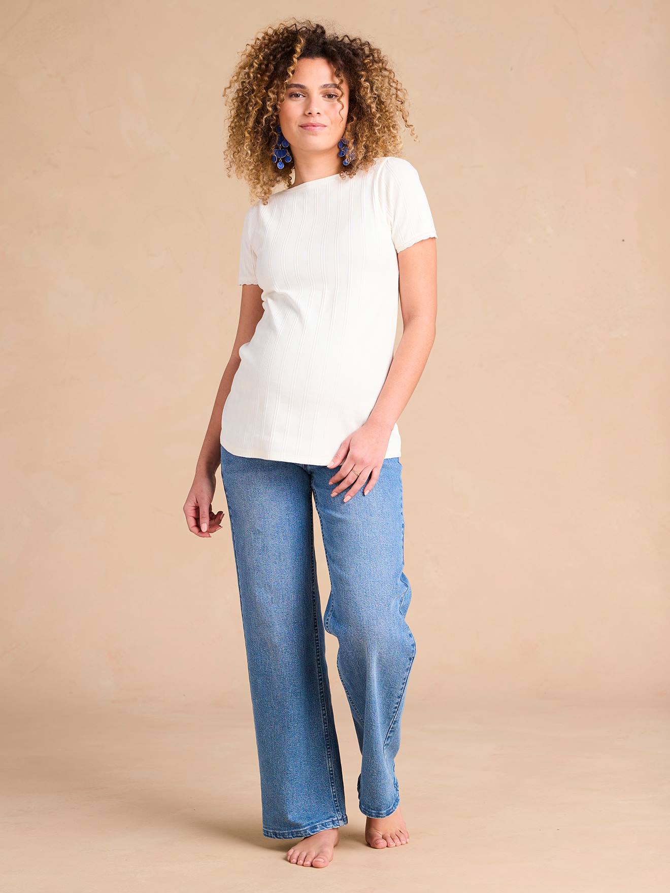Short En Jean Grossesse MamaJeans - Taille Haute Avec Bandeau - Confection Italienne