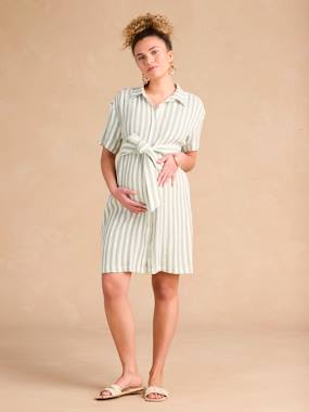 Cotton Gauze Shirt Dress with Wide Straps, Maternity & Nursing Special, ENVIE DE FRAISE - vertbaudet enfant -Cotton Gauze Shirt Dress with Wide Straps, Maternity & Nursing Special, ENVIE DE FRAISE