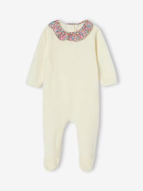 Pyjama bébé fille velours et tissu Liberty personnalisable - vertbaudet enfant