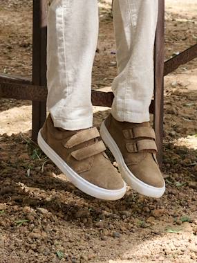 Leather Derby Shoes with Hook-&-Loop Straps for Boys - vertbaudet enfant