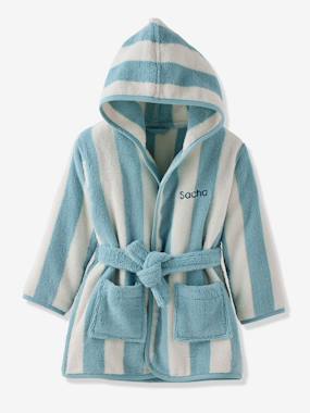 Striped Bathrobe for Children, Transat - vertbaudet enfant Boys-Striped Bathrobe for Children, Transat