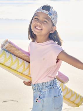 Tee-shirt fille uni fantaisie manches courtes personnalisable - vertbaudet enfant