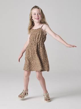Cotton Gauze Strappy Dress for Girls - vertbaudet enfant -Cotton Gauze Strappy Dress for Girls