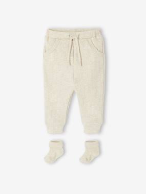 Set of Plain Trousers & Socks
- vertbaudet enfant Baby-Trousers & Jeans-Set of Plain Trousers & Socks
