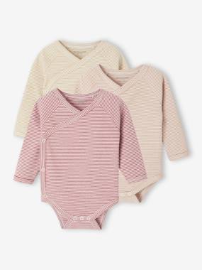 Pack of 3 Striped Bodysuits, Newborn Special - vertbaudet enfant -Pack of 3 Striped Bodysuits, Newborn Special