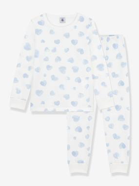 Pyjama enfant en molleton imprimé coeurs - vertbaudet enfant