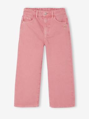 Wide-leg trousers in girls' colours - vertbaudet enfant Girls-Wide-leg trousers in girls' colours