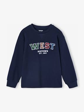 Long-Sleeved T-Shirt with Bouclé Motif, for Boys - vertbaudet enfant -Long-Sleeved T-Shirt with Bouclé Motif, for Boys