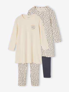 Lot de 2 pyjamas chemises de nuit legging léopard - vertbaudet enfant