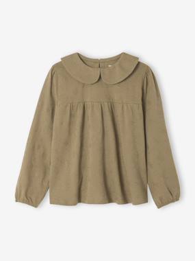 Blouse with Broderie Anglaise for Girls - vertbaudet enfant - Blouse with Broderie Anglaise for Girls