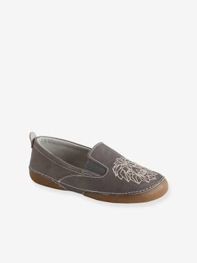 Chaussons élastiqués en cuir garçon - vertbaudet enfant -Chaussons élastiqués en cuir garçon