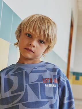 All-Over Print Sweatshirt for Boys, HAPPY LA - vertbaudet enfant Boys-All-Over Print Sweatshirt for Boys, HAPPY LA