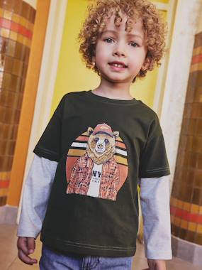 Tee-shirt effet doubles manches garçon - vertbaudet enfant Garçon-T-shirt, polo, sous-pull-Tee-shirt effet doubles manches garçon